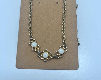 1990’s Gold Tone 54” Chain Flower Necklace