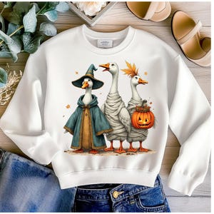 Halloween Goose Clipart PNG | Witch, Mummy & Pumpkin Goose | Fall Farm Animal Illustration | Transparent Background | Digital Download