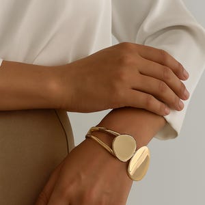 Chunky Gold Coil Bracelet | Bold Punk Bangle | Heavy Metal Statement Jewelry