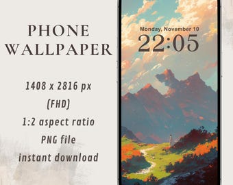 Sunrise Mountain Wallpaper – Artistic Landscape in Warm Tones