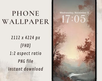 Autumn Landscape Wallpaper – Relaxing Digital Art for Phone