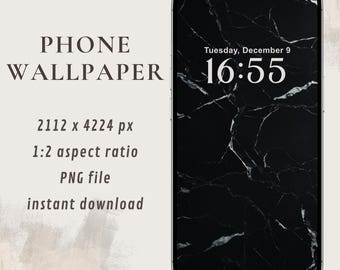 黒と白の大理石の壁紙 | 携帯電話用のエレガントな壁紙