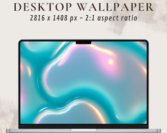 Iridescent Abstract HD Wallpaper | Bright Pastel Desktop Wallpaper | Modern Fluid Design
