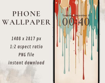 カラフルな水滴が描かれた抽象的な壁紙 | 携帯電話用の芸術的な壁紙