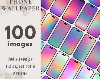 Pack of 100 wallpapers – Gradient colors – Abstract Phone wallpaper