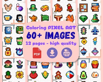 Pixel Art Coloring Book - Activities for Kids