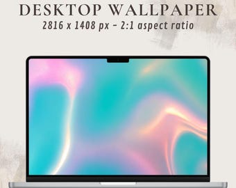 Iridescent Abstract HD Wallpaper | Bright Pastel Desktop Wallpaper | Modern Fluid Design