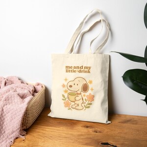 ¡Preciosa bolsa de Snoopy Matcha! Bolsa de compras ecológica para perros, regalo perfecto para amantes de los perros, bolsa de playa, bolsa de lona reutilizable.