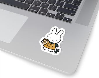 Adesivo carino Miffy Coffee Barista! / per laptop, bottiglie d'acqua, diari e scrapbooking