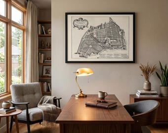 Only US-UK-AUS Quirinal Gardens Rome 1683 Antique Map, Falda Italian Geometric Landscape Poster, Unframed Premium Matte Wall Art