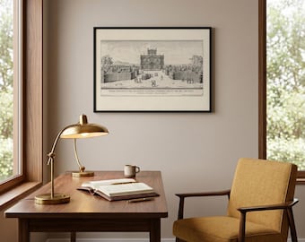 Only US-UK-AUS Quirinale Palace Rome 1683 Print, Falda Antique Italian Gardens Landscape Poster, Unframed Premium Matte Wall Art