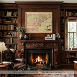 1755 Mitchell Nordamerika Karte, Kolonialgeschichte Giclée-Druck, große antike Karte Dekor, Unabhängigkeitskrieg, Wandkunst