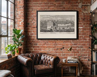 Only US-UK-AUS Quirinal Palace Rome 1683 Print, Falda Antique Italian Courtyard Landscape Poster, Unframed Premium Matte Wall Art