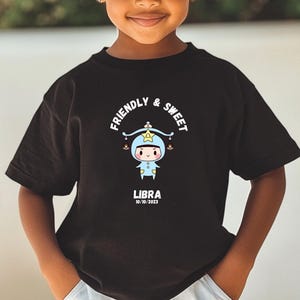 Personalized Libra Zodiac Shirt for Kids, Libra Girl Shirt, Custom Traits Kids Tee, Libra Birthday Gift, Baby Bodysuit, Zodiac Sweatshirt