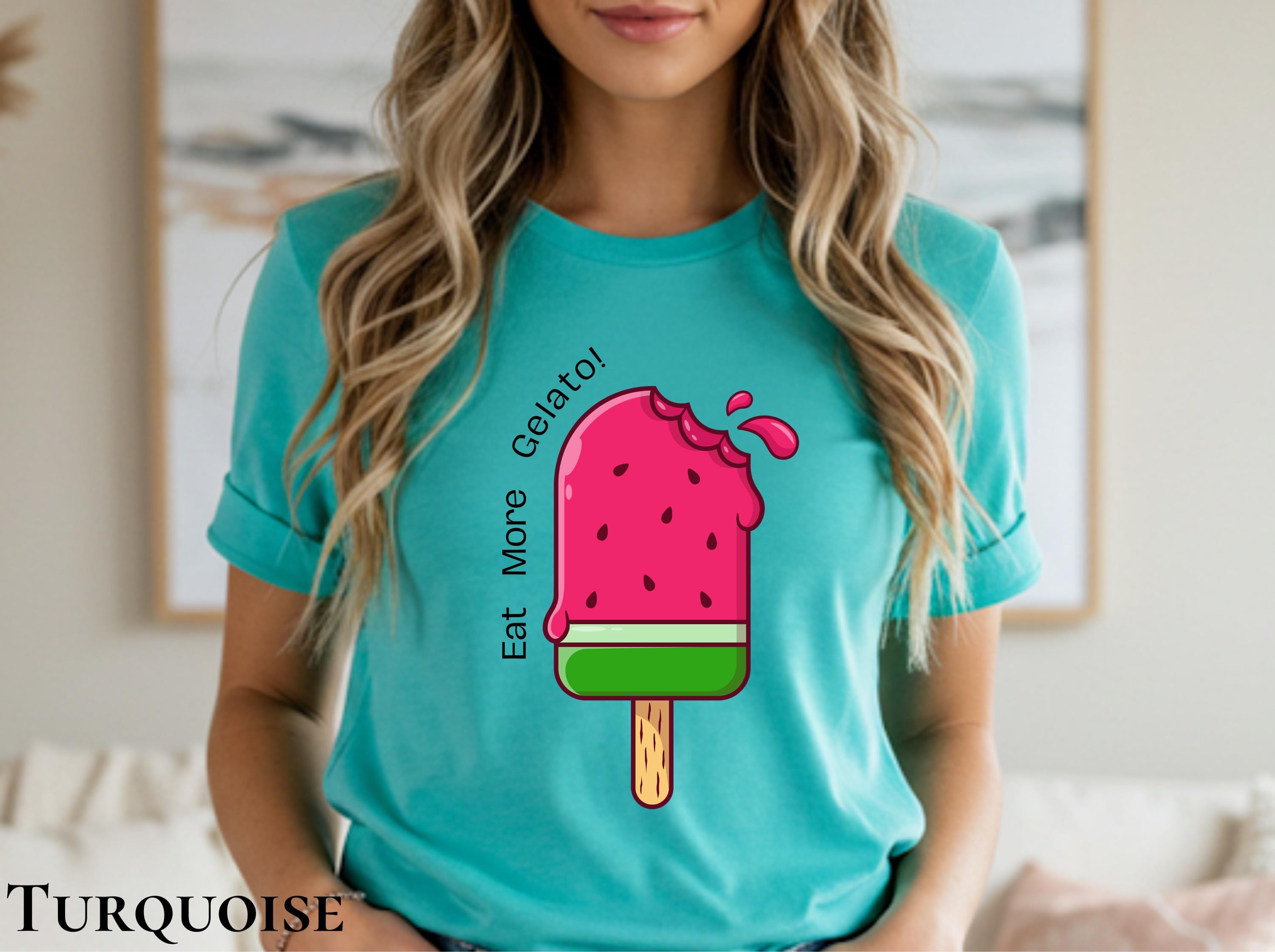 T-shirt « Mangez plus de glaces », « Amoureux de la glace », « Glace », « Vacances », « Crème glacée », « Été »