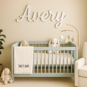 Personalized Name Sign Above The Crib Plaque, Wooden Nursery Name Sign, Baby Room Wall Decor, 3D Wooden Baby Name Sign, Newborn Gift Idea