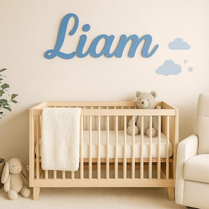 Personalized Name Sign Above The Crib, Custom Wooden Nursery Name Sign, Baby Name Wall Decor, 3D Baby Name Sign, Baby Shower Gift