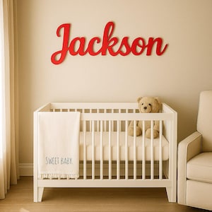 Personalized Name Sign Above The Crib, Wooden Nursery Name Sign, Custom Baby Name Plaque, 3D Baby Wall Decor, Shower Gift, Newborn Prop