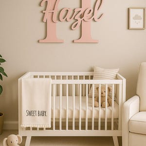 Personalized Wooden Nursery Name Sign, Above The Crib Name Sign, 3D Baby Name Sign, Custom Wall Art, Baby Shower Gift, Wooden Name Plaque