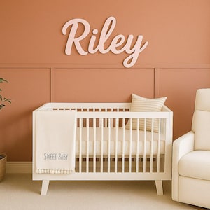 Personalized Name Sign For Nursery Wall, Above Crib Wooden Baby Name Sign, Custom Baby Wall Art, 3D Wood Name Plaque, Newborn Gift