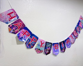 Kpop Demon Hunters Birthday Banner | K-Pop Party Decoration | Anime Gamer Themed Happy Birthday Sign