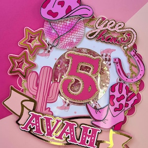 Custom Western Girl Cake Topper • Cowgirl Birthday Party Decoration • Country Chic Cake Topper • Rodeo Party • Rustic Party Decor