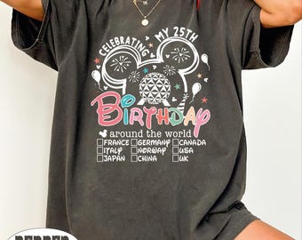 Custom Birthday Shirt, personalized Disney Birthday Trip T Shirt, Matching Family Vacation Tee, Custom Age Birthday Tee
