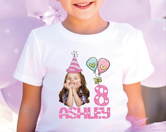 Custom Birthday Photo Shirt, My Birthday Tshirt, Personalized Name and Age Tee, Birthday Party Shirt, Birthday Crew Matching Tshirt