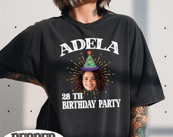Custom Birthday Photo Shirt, My Birthday Tshirt, Personalized Name and Age Tee, Birthday Party Shirt, Birthday Crew Matching Tshirt