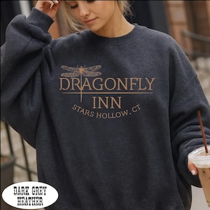Dragonfly Inn Stars Hollow Sweatshirt, Vintage Style Dragonfly Hoodie Small Town Aesthetic Sweatshirt, Dragonfly Logo Sweat