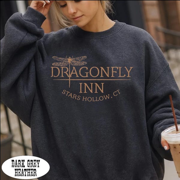 Dragonfly Inn Stars Hollow Sweatshirt, Vintage Style Dragonfly Hoodie Small Town Aesthetic Sweatshirt, Dragonfly Logo Sweat