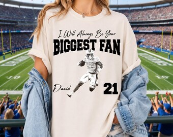 Custom Football Mom Shirt, Biggest Fan Football Tee