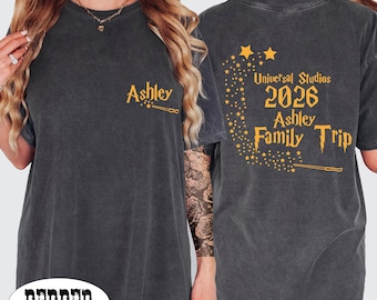 Custom Universal Family Vacation Shirts, Universal Studios Matching Shirts For Family, Family Trip 2026, Universal Theme Park Wizard Shirt