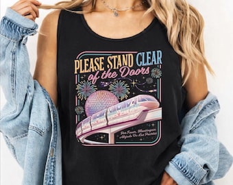 Please Stand Clear Of The Doors Tank Top, Retro Theme Park Crop top, Magical Vacation Racerback, Summer Trip Tank, Disney Travel Lover Gift