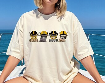 Pittsburgh Highland Cow Football ShirtFunny Football Cow Shirt, Cute Football Mascot Animals Tee,School Team Spirit Shirt