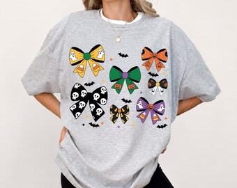 Halloween Coquette Bow Shirt, Spooky Bow Graphic Tee