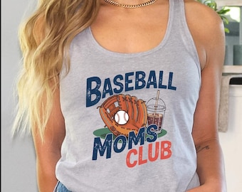 Baseball Moms Club Tank Top, Baseball Mom Crop Top, Sports Mom Racerback, Game Day V Neck, Baseball Lover Tank Top, Summer Baseball Crop Top