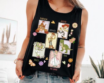 Cute Cartoon Graphic Tank Top, Disney Family Trip Racerback