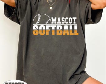 Custom Softball Shirt, Personalized Mascot Name T-Shirt, Softball Game day Tee, School Team Spirit Shirt