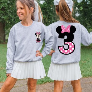 Custom Minnie third Sweatshirt, Personalized Name Sweat, Disney Birthday 3rd Age Sweat, Disneyland Mini Swt, Disneyworld Third Sweat, BP