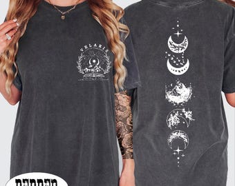 Camiseta Velaris, Camiseta Night Court, Camiseta para lectores de fantasía, Camiseta Crescent Moon Book Lover, Diseño Celestial Mountain, BP