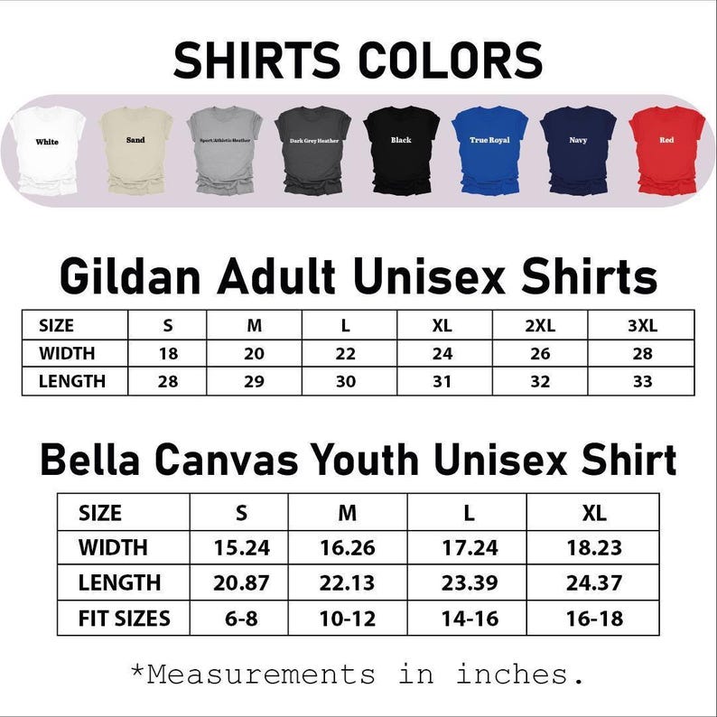 the sizes of shirts for men and women