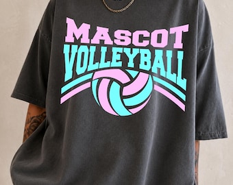 Mascot Volleyball Shirt, Personalized Volleyball Team T Shirt, School Spirit Volleyball, Game Day Volleyball Tee, Team Color Volleyball Shir