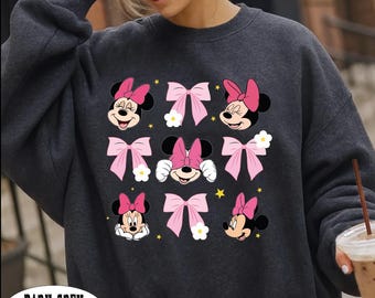 Minnie Coquette Pink Sweathirt, Minnie Mouse Kids Sweatshirt, Disneyland Minnie Mouse Girl Trip Sweater, Pink Disney Minnie Sweatshirt