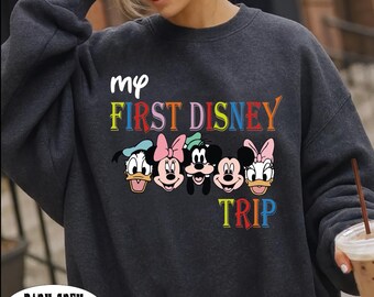 My First Disney Trip Sweatshirt, Disneyland Trip 2026 T-Sweater, First Disneyworld Trip Hoodie, Disney Family Trip, Mickey and Friends Sweat