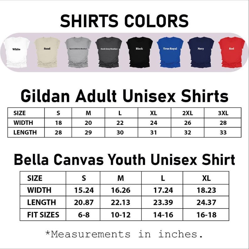 the sizes of shirts for men and women