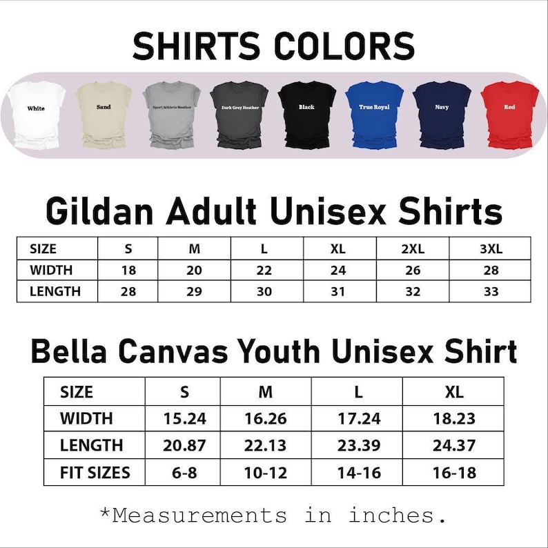 the sizes of shirts for men and women