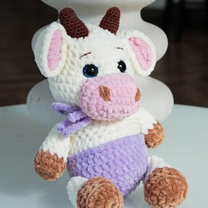 Cow Plush Toy | Cow Crochet Toy | Amigurumi Cow | Plushie Cow | Handmade Stuffed Cow | Plushie Toy for Todler | Collectible Crochet Art Doll