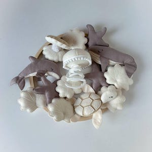 Ocean Baby Mobile | Sea Baby Mobile | Baby Mobile with Music Box | Cot Mobile | Baby Bed Decor | Turtle Whale Dolphin Baby Mobile | Baby