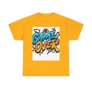 Game Over Graphic Tee, Unisex Heavy Cotton Shirt, Casual Wear, Gamer Gift, Fun T-Shirt, Streetwear Style